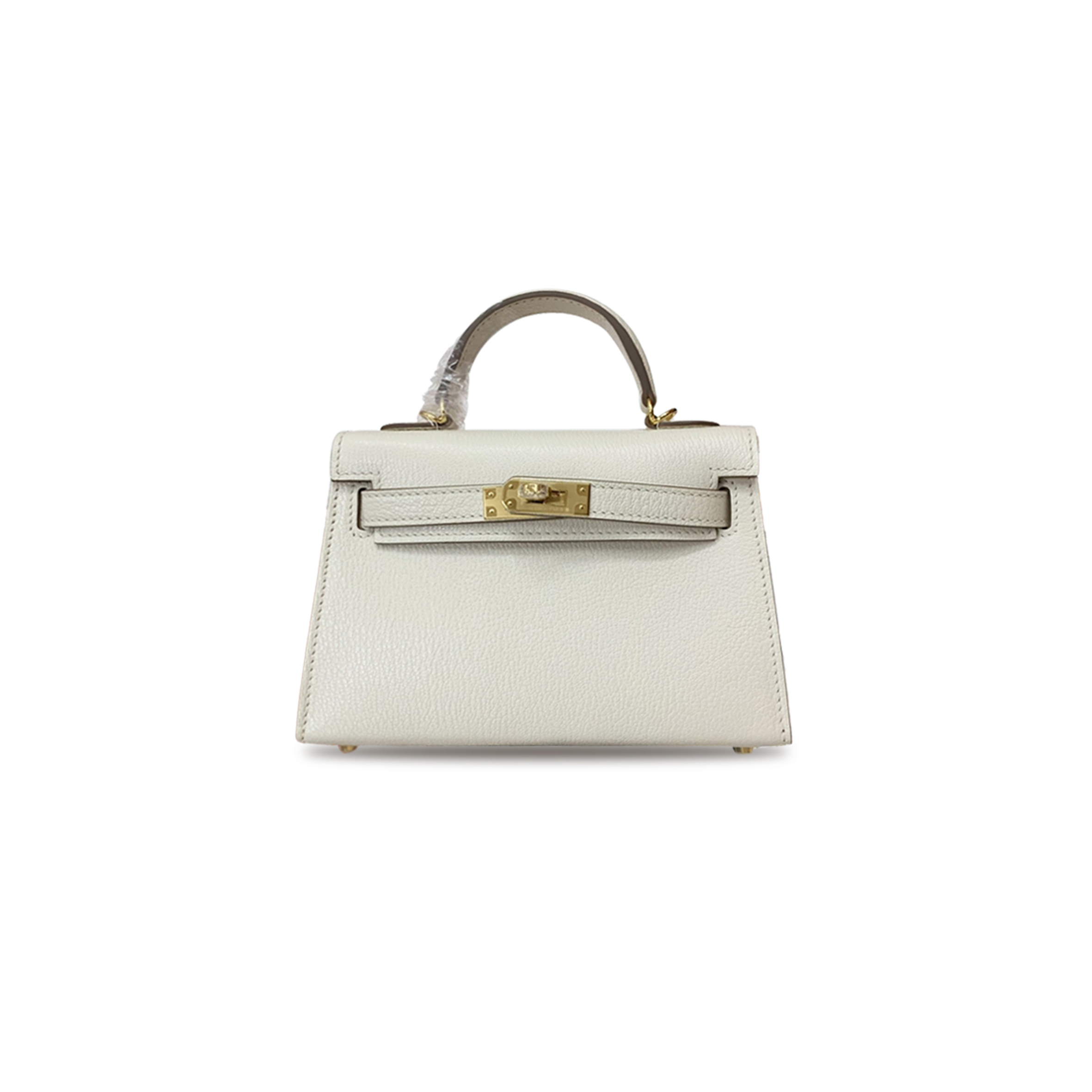 H**mes mini kelly ii chevre mushroom white gold buckle (19*12*5.5cm)